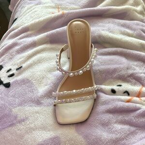 A New Day Women's White Pearl Strap Sandals